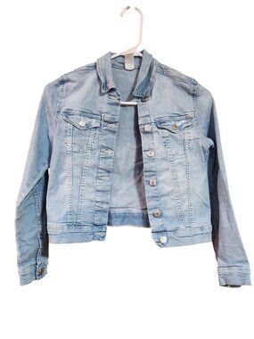 & Denim Jean Jacket light wash Girls size 12